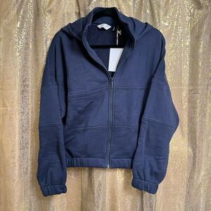 TAVI Noir Navy Blue Thick Warm Studio To Street Full-Zip Hoodie Small NWT